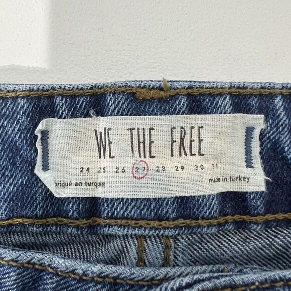 We the Free Mom Jeans Womens 27 Blue Denim High Waist Tapered Leg Medium Wash - Picture 4 of 8